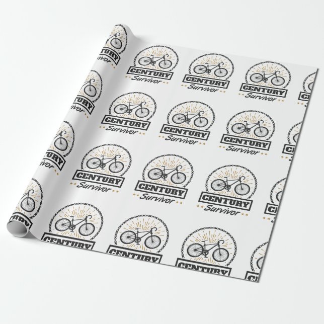 Century Survivor Cycling 100 Miles Bicycle Tävling Presentpapper (Utrullad)