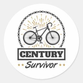 Century Survivor Cycling 100 Miles Bicycle Tävling Runt Klistermärke
