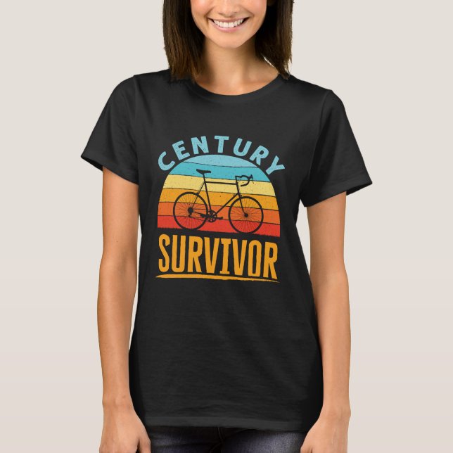 Century Survivor Cycling Endurance Ride T Shirt (Framsida)