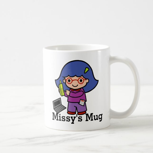 CEO/Accountant/Mogul Girl med dator Kaffemugg (Höger)