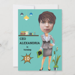CEO BusinessWOMAN Photo Sensational ROLIGT Birthda Inbjudningar