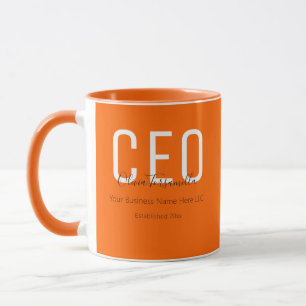 CEO för Business Namn Orange Mugg