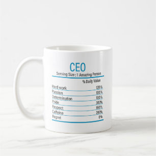 CEO Nutrition Facts, Nutrition Facts, CEO Kaffemugg