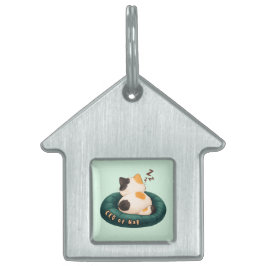 "CEO of Nap" Cat Sleeping on The Couch ID-bricka Husdjur