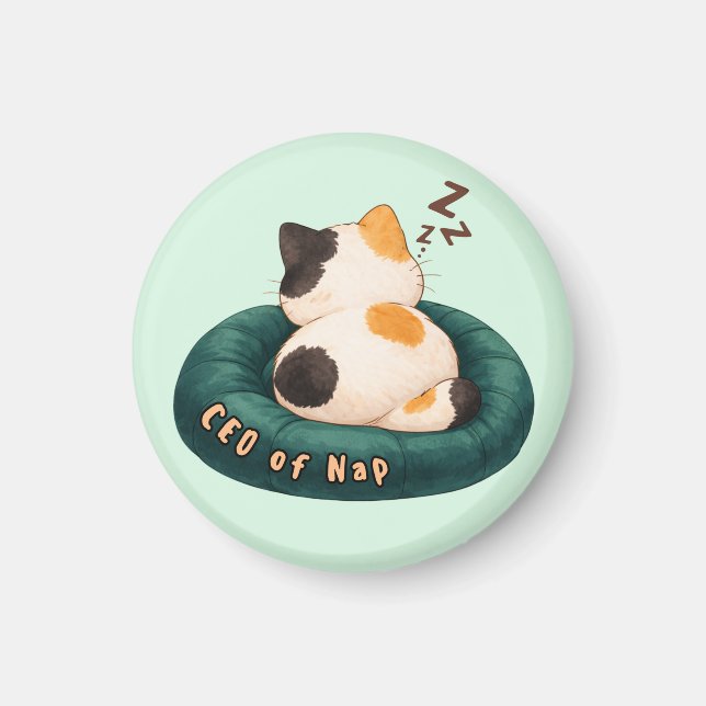 "CEO of Nap" Cat Sleeping on The Couch Magnet (Framsidan)