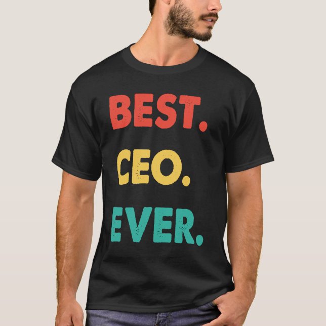 CEO Retro Best CEO Ever T Shirt (Framsida)
