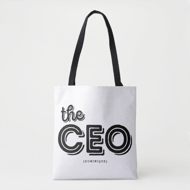 CEO Retro Typography Personlig Polka dots Tygkasse (Framsida)
