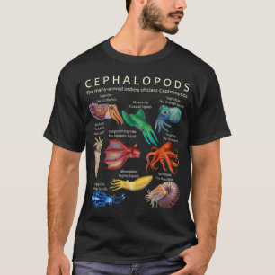 Cephalopod Octopus bläckfisk och Nautil T Shirt