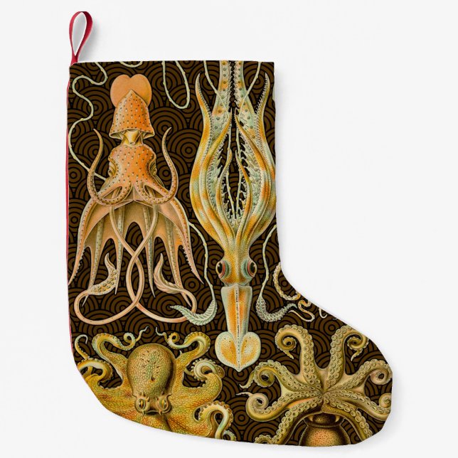 Cephalopod Octopus Squid Marine Natature Liten Julstrumpa (Framsidan)