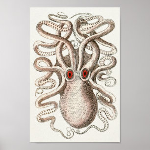 Cephalopod Sea Creators Art Skriv ut Öga Poster