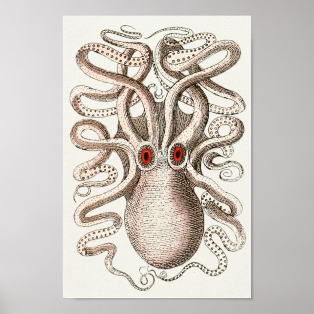 Cephalopod Sea Creators Art Skriv ut Öga Poster (Framsidan)