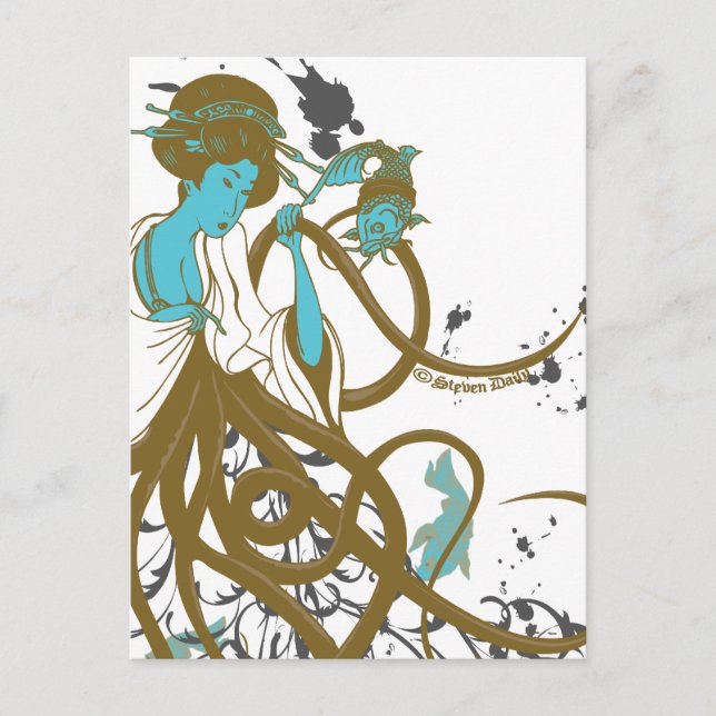 Cephalopod Sushi Vykort (Framsida)