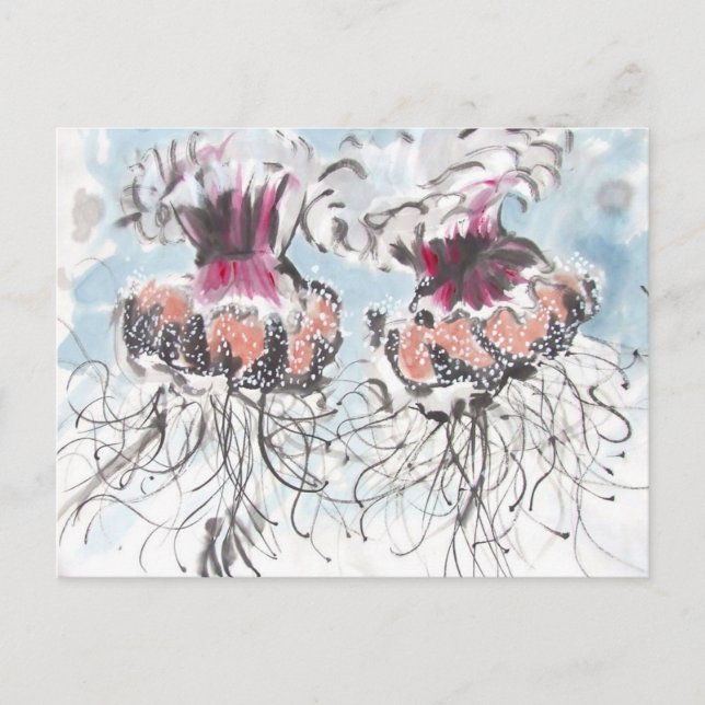 Cephea Jellyfish Detail Postcard Vykort (Framsida)