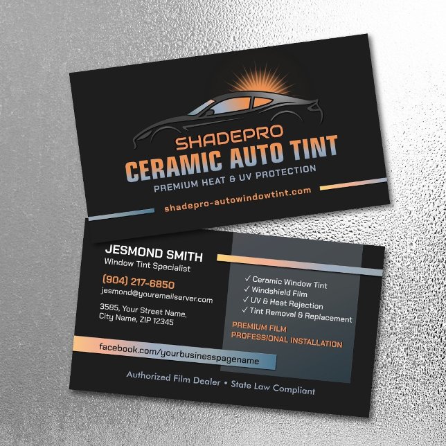 Ceramic Auto Tint Premium Window Film Visitkort (Skapare uppladdad)