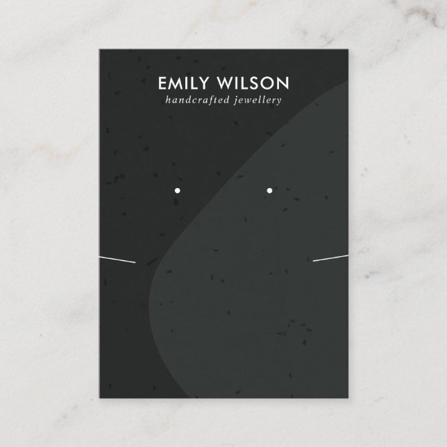 CERAMIC BLACK GRÅTT WAVE NECKLACE EARRING VISNING VISITKORT (Framsida)