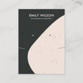 CERAMIC BLACK  WAVE NECKLACE EARRING VISNING VISITKORT