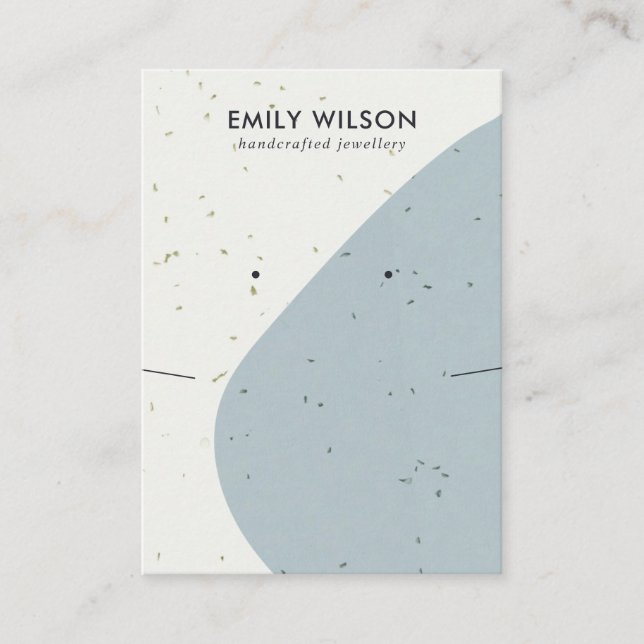 CERAMIC BLUE GRÅTT WAVE NECKLACE EARRING VISNING VISITKORT (Framsida)