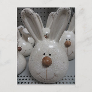 Ceramic Bunny Head Vykort