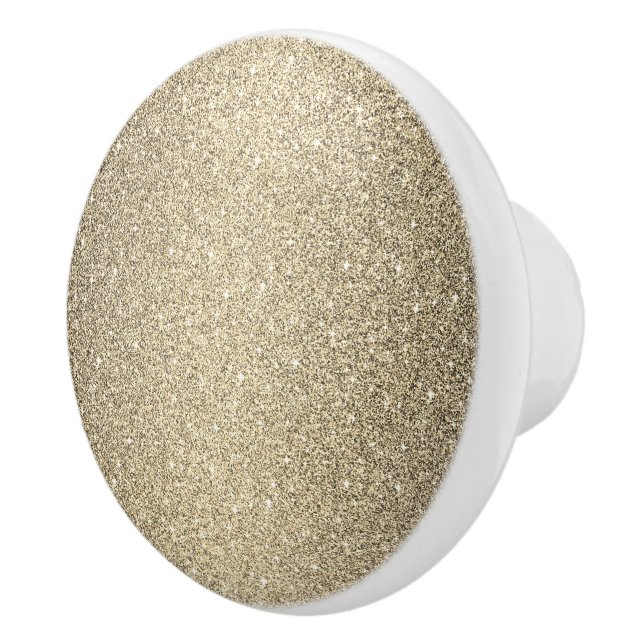 Ceramic Cabinet Knob-Guld Faux Glitter Knopp (Höger)