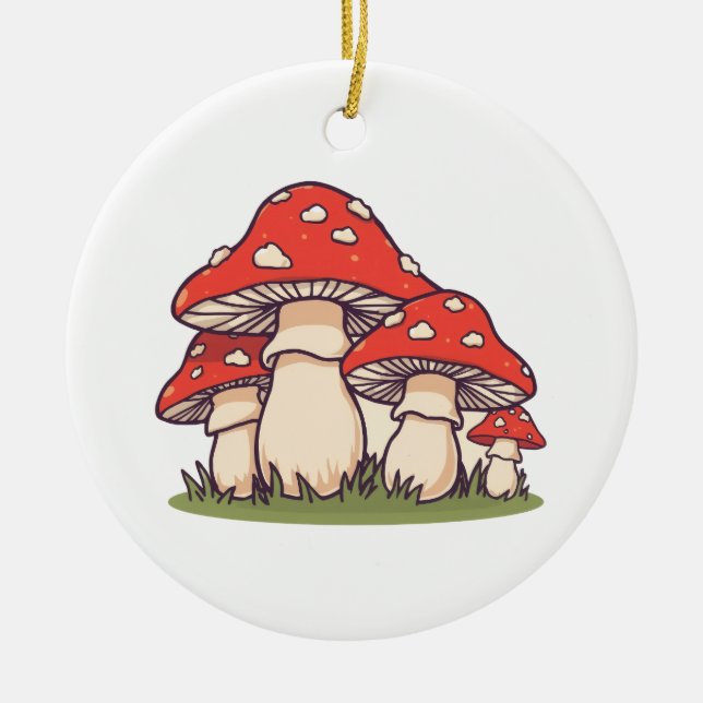 Ceramic Circle Ornament (Cute Mushrooms) (Framsidan)