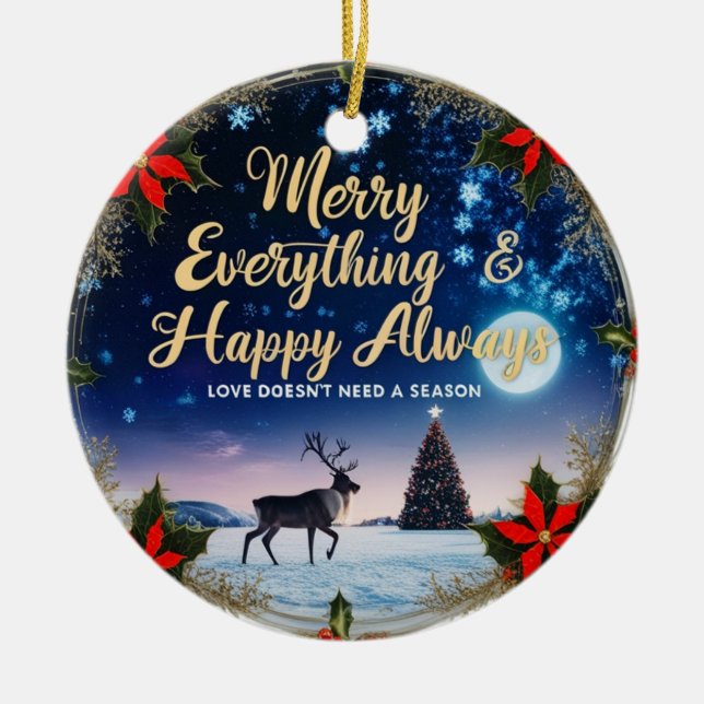 Ceramic Circle Ornament – Starry Night Holiday  (Framsidan)