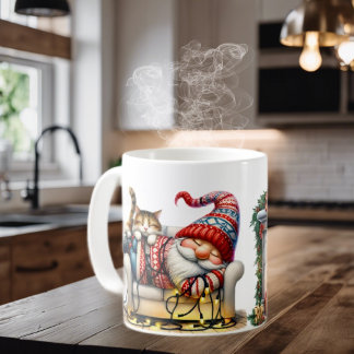 Ceramic Coffee Mug Sleeping Santa Gnome Kaffemugg