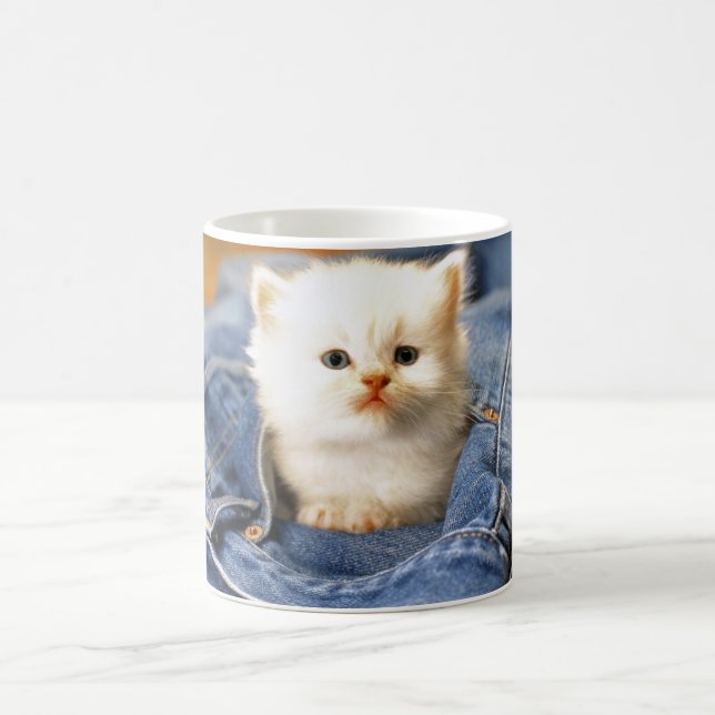 Ceramic Coffee Mugg-Blue Jean Kitten Kaffemugg (Center)