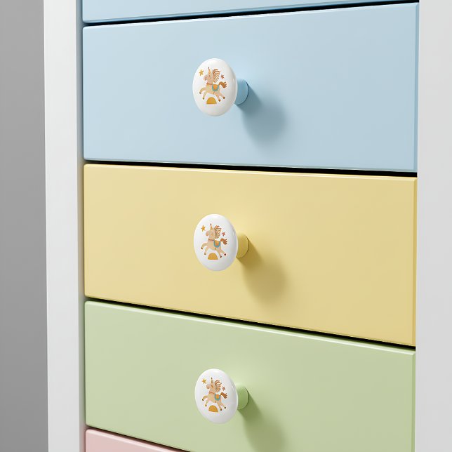 Ceramic Drawer Pull - Performing Circus Pony Knopp (Skapare uppladdad)