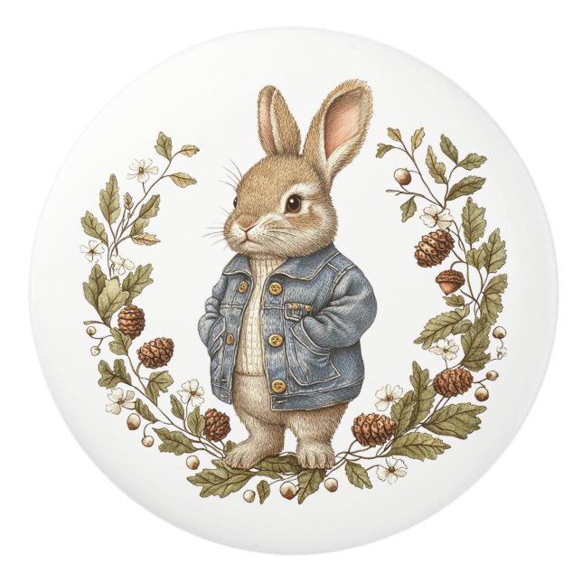 Ceramic Drawer Pull - Peter Rabbit Inspired Knopp (Framsidan)