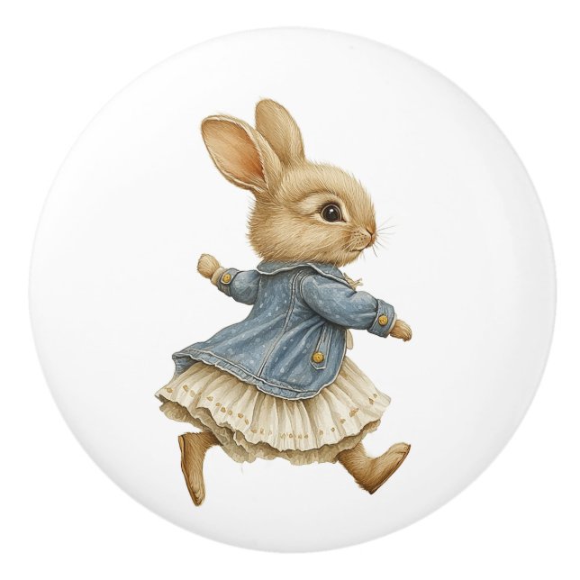 Ceramic Drawer Pull - Running Free no Background B Knopp (Framsidan)