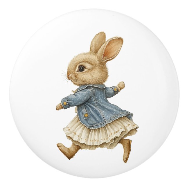 Ceramic Drawer Pull - Running Free no Background Knopp (Framsidan)