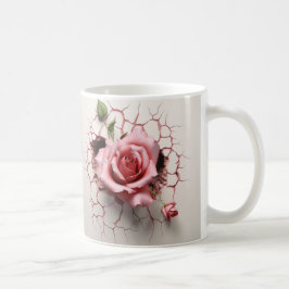 Ceramic Flower Mug Rose Kaffemugg
