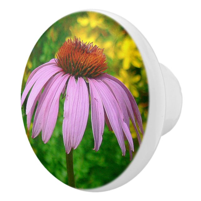 CERAMIC KNOB/ "LILA CONEFLOWER" KNOPP (Höger)