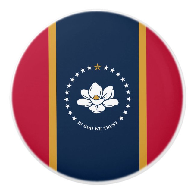 Ceramic knob pull with flag of Mississippi State Knopp (Framsidan)