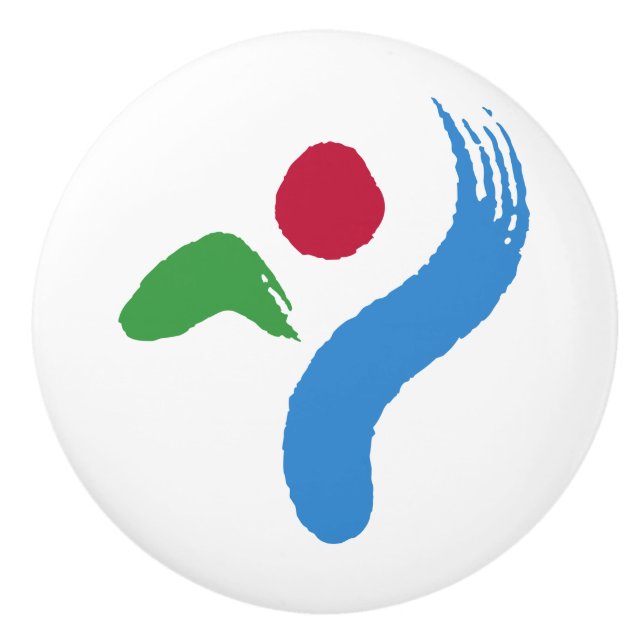 Ceramic knob pull with flag of Seoul, South Korea Knopp (Framsidan)