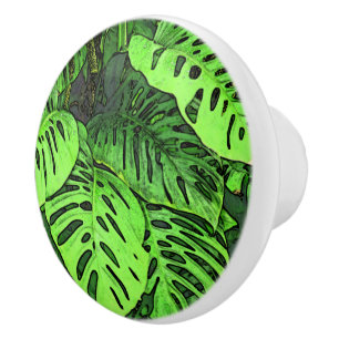 CERAMIC KNOB/SWISS CHEESE PLANT/PHOTOG./GRÄV. MANI KNOPP