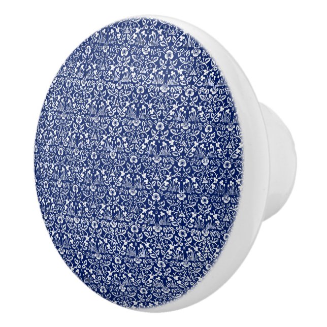 Ceramic Knobs William Morris Blue Art Knopp (Höger)