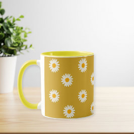 Ceramic mug, Daisy coffee mug, tea cup Mugg