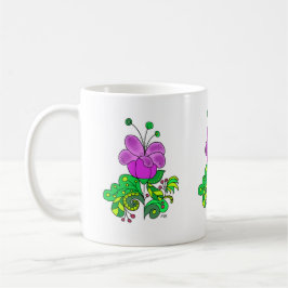 Ceramic Mug Whimsical Purple Flower Kaffemugg