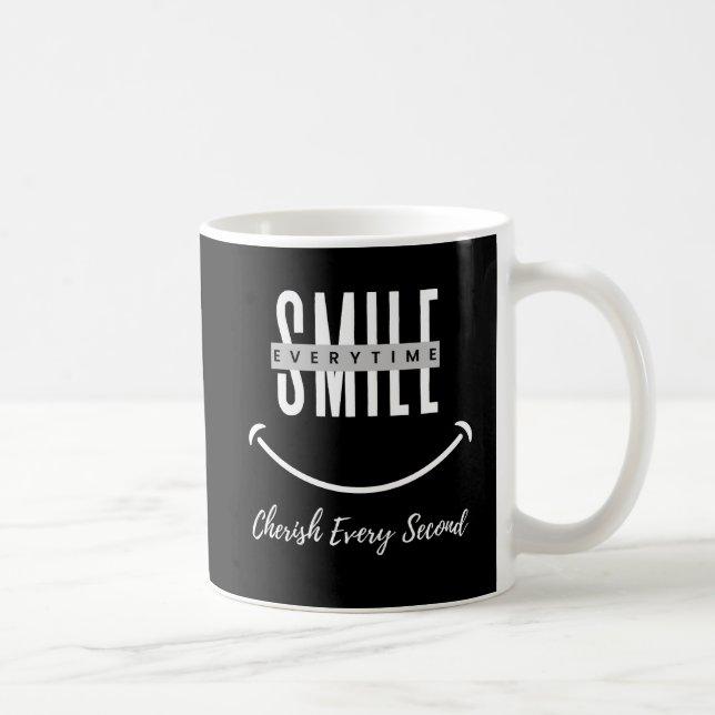 Ceramic mug with positive quote "Smile everytime" Kaffemugg (Höger)