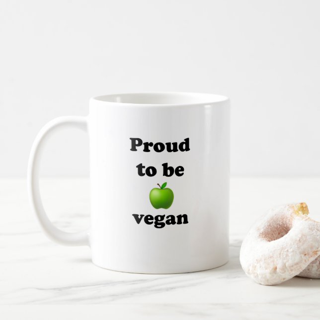 Ceramic mug with "Proud to be vegan" motif Kaffemugg (Med munk)