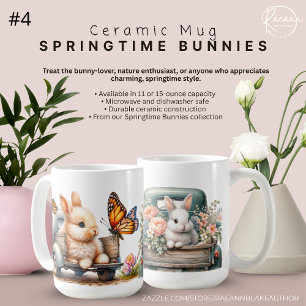Ceramic Mugg, Springtime Bunnies Kaffemugg