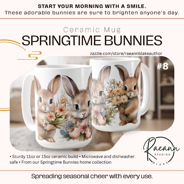 Ceramic Mugg, Springtime Bunnies Kaffemugg (Skapare uppladdad)