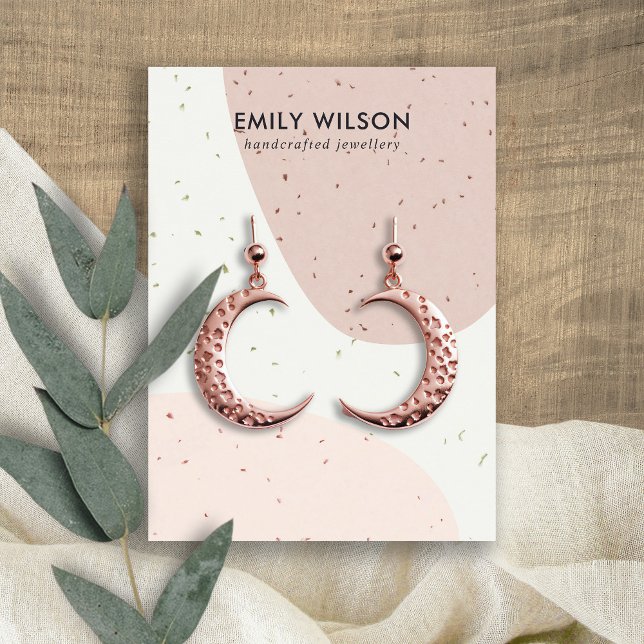 CERAMIC PEACH ROSA  WAVE STUD EARRING VISNING VISITKORT (Skapare uppladdad)