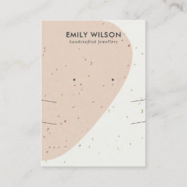 CERAMIC PEACH WAVE LONG NECKLACE EARRING VISNING VISITKORT