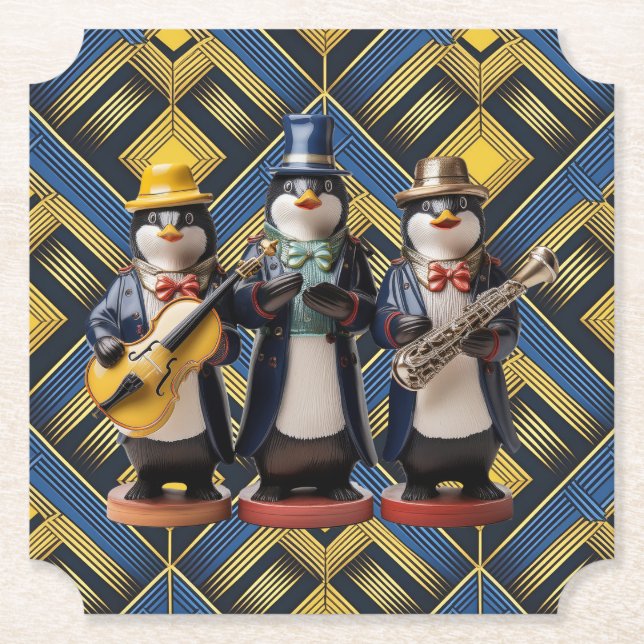 Ceramic Penguin Band Coaster Underlägg Papper (Framsida)