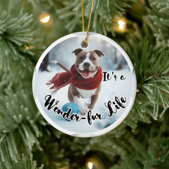 Ceramic Pitbull Julgran ornament (Träd)