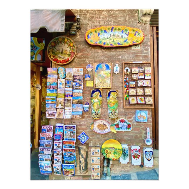 Ceramic Shop på Siena, Italien Fototryck (Framsidan)