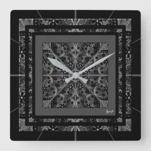 Ceramic Snöre Black Fyrkantig Klocka