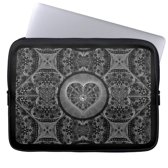 Ceramic Snöre Black Laptop Fodral (Framsidan)